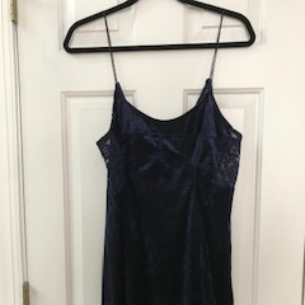 Navy Velvet Nightgown
